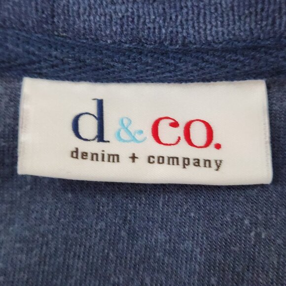 Denim & Company Velour Top Pullover Womens Small Long Sleeve Pockets Blue - Picture 12 of 16